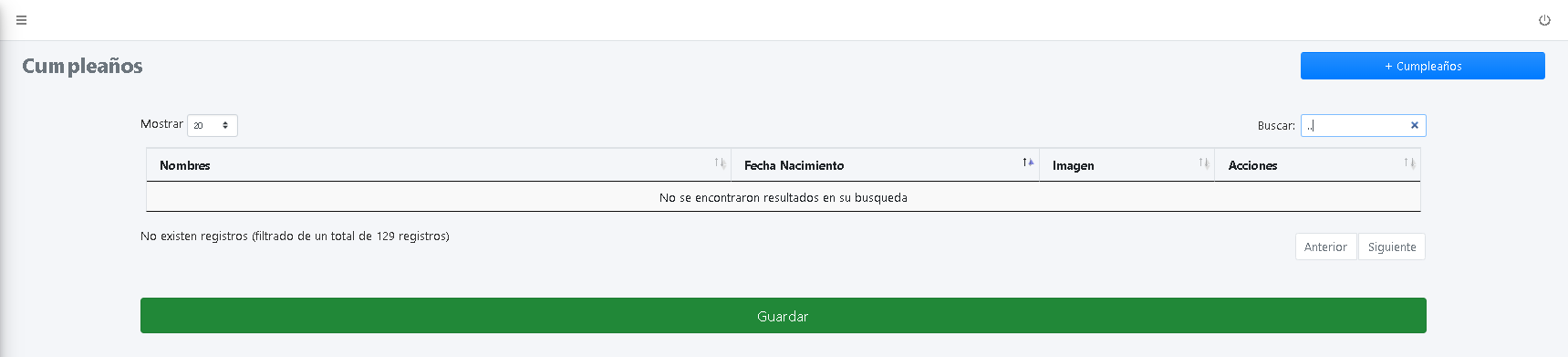 Listado de cumpleaños en MIITT Ensigner